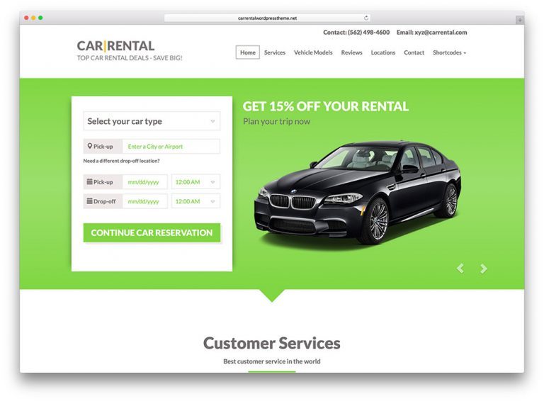 Car Rental Website Design