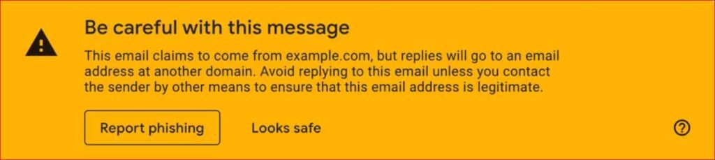 Be Careful with this Message Gmail displays