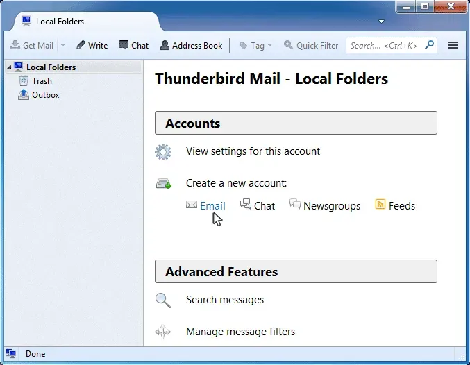 how to setup thunderbird email client